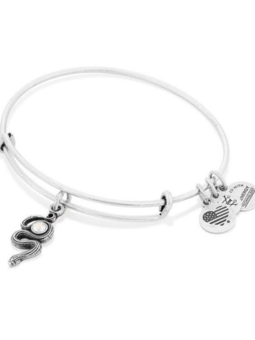 Alex and Ani Snake Charm Expandable Bangle Bracelet - Silver